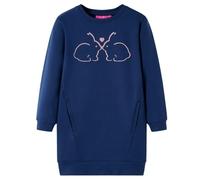 vidaXL Kinder-Pulloverkleid mit Kaninchen Marineblau Größe 104