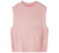 vidaXL Kinder Pulloverweste Gestrickt Ärmellos Weste Pullover Strickweste Hellrosa 104