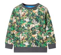 vidaXL Kinder-Sweatshirt Dschungel-Motiv mit Rundhalsausschnitt Größe 140