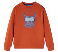 vidaXL Kinder-Sweatshirt Langarmshirt Rundhals Pullover Pulli Shirt Rostbraun 140