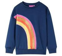 vidaXL Kinder-Sweatshirt mit Regenbogen-Aufdruck Langarm Marineblau Größe 128