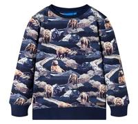 vidaXL Kinder Sweatshirt mit Bären-Motiv Langarmshirt Pullover Pulli Shirt Marineblau