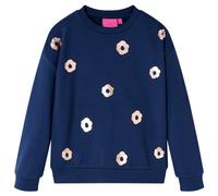 vidaXL Kinder-Sweatshirt mit Blumenmuster Marineblau Langarm Größe 104