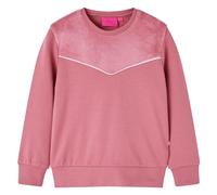 Kinder-Sweatshirt Samt-Patchwork Himbeerrosa 128
