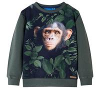 vidaXL Kinder Sweatshirt Pullover Pulli Langarm Rundhalsausschnitt Dunkles Khaki 116