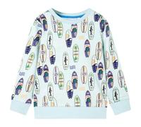 vidaXL Kinder Sweatshirt Pullover Pulli Langarm Rundhalsausschnitt Hellblau Melange 140
