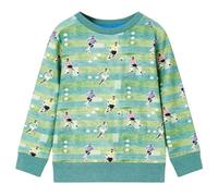 vidaXL Kinder Sweatshirt Pullover Pulli Langarm Rundhalsausschnitt Hellgrün Melange 116