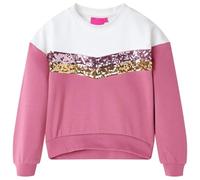 vidaXL Kinder Sweatshirt Streifen aus Pailletten Langarmshirt Pullover Himbeerrosa 92