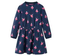 vidaXL Kinderkleid Mädchen Ballerinen-Muster Langarm Marineblau Größe 104