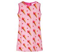 vidaXL Kinderkleid Eiscreme-Motiv Kinder Kleid Mädchen Mädchenkleid Knallrosa 140