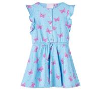 Kinderkleid mit Knöpfen Ärmellos Blau 128