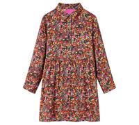 vidaXL Kinderkleid Langen Ärmel Blumenmuster Langarmkleid Kinder Kleid Mehrfarbig 128