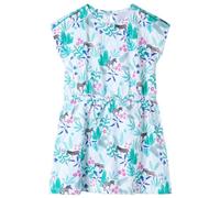 Kinderkleid Ecru und Dunkles Minzgrün 104