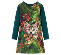 Kinderkleid mit Langen Ärmeln Dunkelgrün 104
