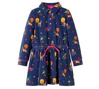 Kinderkleid mit Langen Ärmeln und Kordelzug Marineblau 128