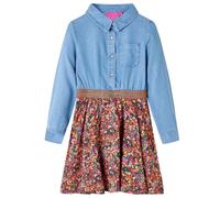 Kinderkleid mit Langen Ärmeln Marineblau und Jeansblau 104