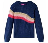 vidaXL Kinderpullover Gestrickt Pullover Kinder Strickpullover Pulli Marineblau 140