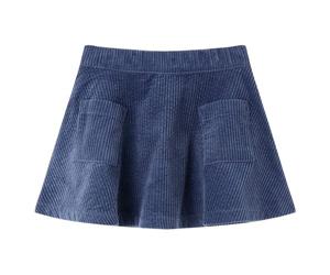 vidaXL Kinderrock mit Taschen Cordrock Rock Kinder A-Linie Minirock Cord Marineblau 104