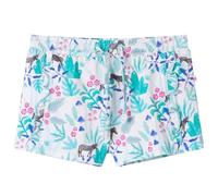 vidaXL Kindershorts mit Kordelzug Mädchen Shorts Kurze Hose Ecru Dunkles Minzgrün 140