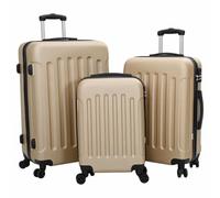 vidaXL Koffer 3 pcs Champagner 50 x 31 x 78 cm ABS Kunststoff, Reisegepäck, rechteckig, modernes Design, leichter Koffer, strapazierfähige Hartschale, handliches Check-In-Gepäck