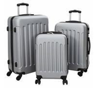vidaXL Kofferset 3-tlg. Hartschale ABS Silber 20'' 24'' 28''