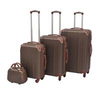 vidaXL Kofferset 4-TLG. Kaffeebraun Hartschalenkoffer Reisekoffer Set Trolley