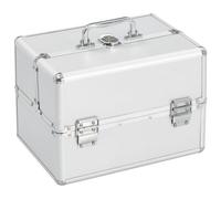 vidaXL Kosmetikkoffer 22x30x21 cm Silbern Aluminium Silber 91828