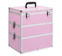 vidaXL Kosmetikkoffer 37x24x40 cm Rosa Aluminium