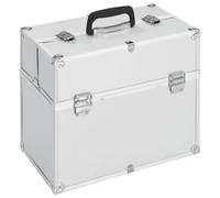 vidaXL Kosmetikkoffer 38x23x34 cm Silbern Aluminium