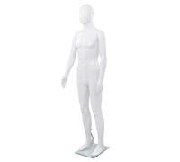 vidaXL Männliche Schaufensterpuppe mit Glassockel Mannequin Weiß 185 cm