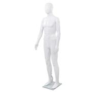 vidaXL Männliche Schaufensterpuppe mit Glassockel Weiß 185 cm Weiß 142926