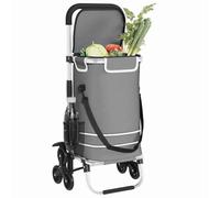 vidaXL Einkaufstrolley mit Rädern und verstellbarem Griff Grau 40 L vidaXL Einkaufstrolley mit Rädern und verstellbarem Griff Grau 40 L
