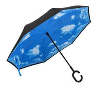 vidaXL Regenschirm C-Griff Schwarz 108 cm Schwarz 149142