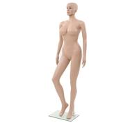 vidaXL Schaufensterpuppe Dame mit Glassockel Beige 180 cm Beige 142930