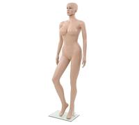 vidaXL Schaufensterpuppe mit Glassockel Sexy Weiblich Beige 180cm Mannequin