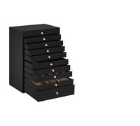 vidaXL Schmuckkästchen 10-Schichten mit Uhrenhaltern Schwarz, Schmuckkasten, Schmuckkoffer, Schmucktruhe, Schmuckbox, Schmuckorganizer, Ringschatulle