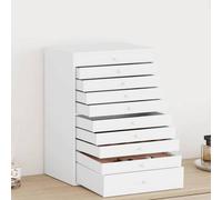 vidaXL Schmuckkästchen 10-Schichten mit Uhrenhaltern Weiß, Schmuckkasten, Schmuckkoffer, Schmucktruhe, Schmuckbox, Schmuckorganizer, Ringschatulle