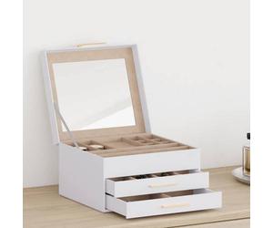 vidaXL Schmuckkästchen 3-Schicht Weiß 23x20,5x14 cm