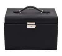 vidaXL Schmuckkästchen 3-Schichten mit Spiegel Abschließbar Schwarz