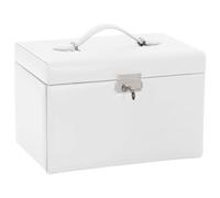 vidaXL Schmuckkästchen 3-Schichten mit Spiegel Abschließbar Weiß vidaXL Schmuckkästchen 3-Schichten mit Spiegel Abschließbar Weiß