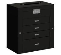 vidaXL Schmuckkästchen 5-Schichten mit Spiegel Abschließbar Schwarz