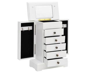 vidaXL Schmuckkasten mit Spiegel MDF 25 x 13,5 x 34 cm