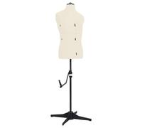 vidaXL Schneiderpuppe Verstellbar Männlich Schaufensterpuppe Torso Mannequin Schaufensterfigur Modepuppe Schneiderbüste Creme Größe 37-45
