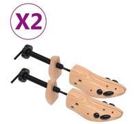 vidaXL Schuhspanner 2 Paar Größe 36-40 Kiefer Massivholz Braun 30172