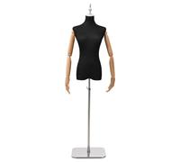 vidaXL Verstellbarer 156-226 cm Schaufensterpuppen mit Fuß Weiblich PP Schwarz 42041702