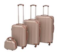 vidaXL Vierteiliges Hartschalen-Trolley-Set Champagner