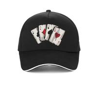 VIDOJI Unisex Baseball Kappe Spielkarten Druck Kappe Mode Karikatur Männer Frauen Poker Baseball Kappe Sommer verstellbar Snapback Hüte