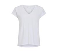 V-Shirt VILA "VIDREAMERS NEW V-NECK T-SHIRT - NOOS", Damen, Gr. XXL, weiß (optical snow), Jersey, Obermaterial: 50% Baumwolle, 50% Polyester, unifarben, regular fit normal, V-Ausschnitt, Umschlagbund,