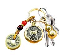 Viel Glück Schlüsselanhänger,Feng Shui Schlüsselanhänger-Messing-Schlüsselanhänger,-Schlüsselanhänger, Schöner -Schlüsselanhänger, Glücks-Schlüsselanhänger-Set Mit Feng-Shui-Münze