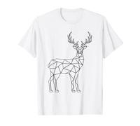 Vieleck Geometrisch Figur Tiere Deer Hirsch Design T-Shirt